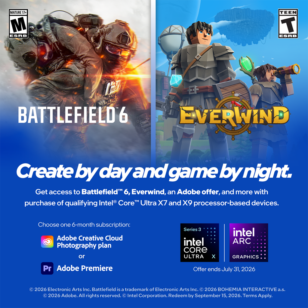 Intel® Create & Game Bundle with Battlefield™ 6 & Everwind