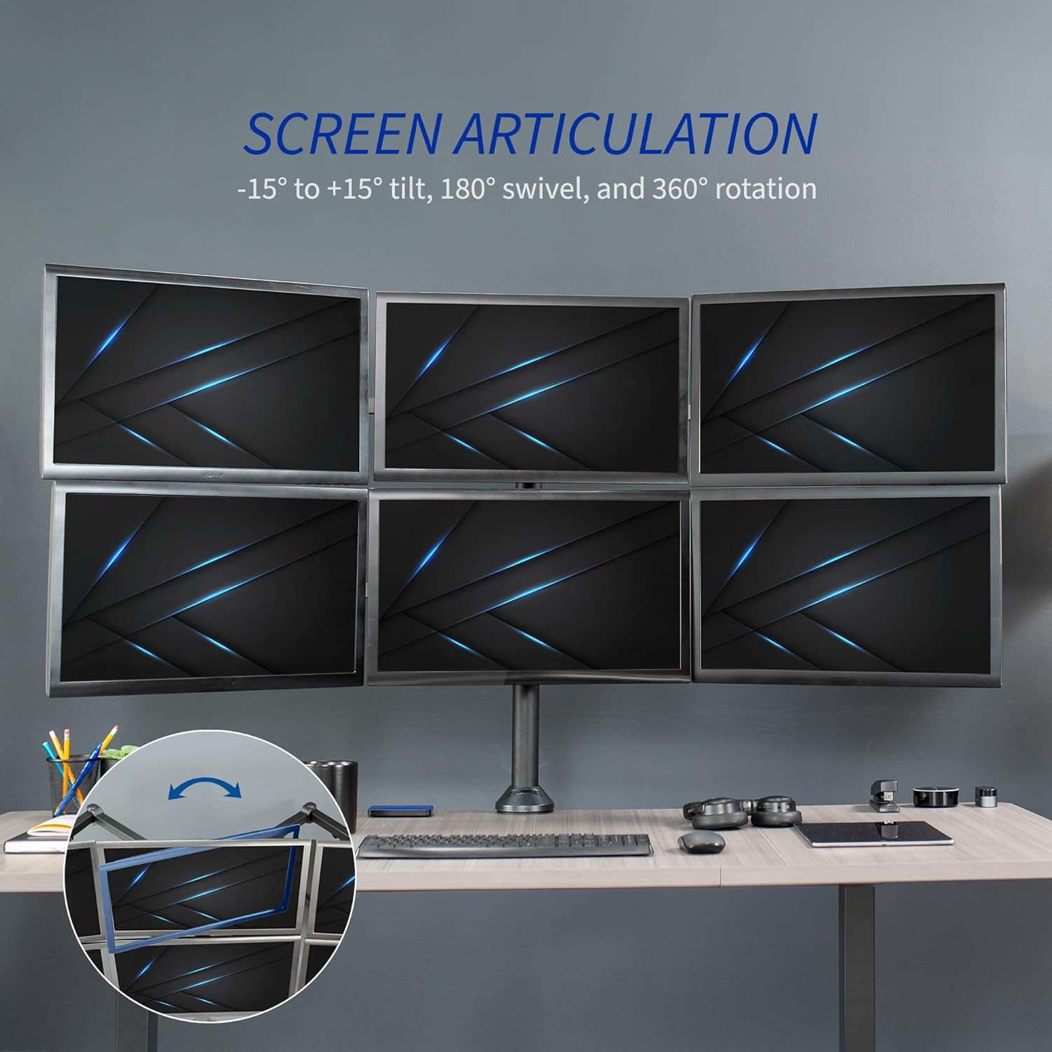 Six Screen 6 Screen Free-Standing Mount