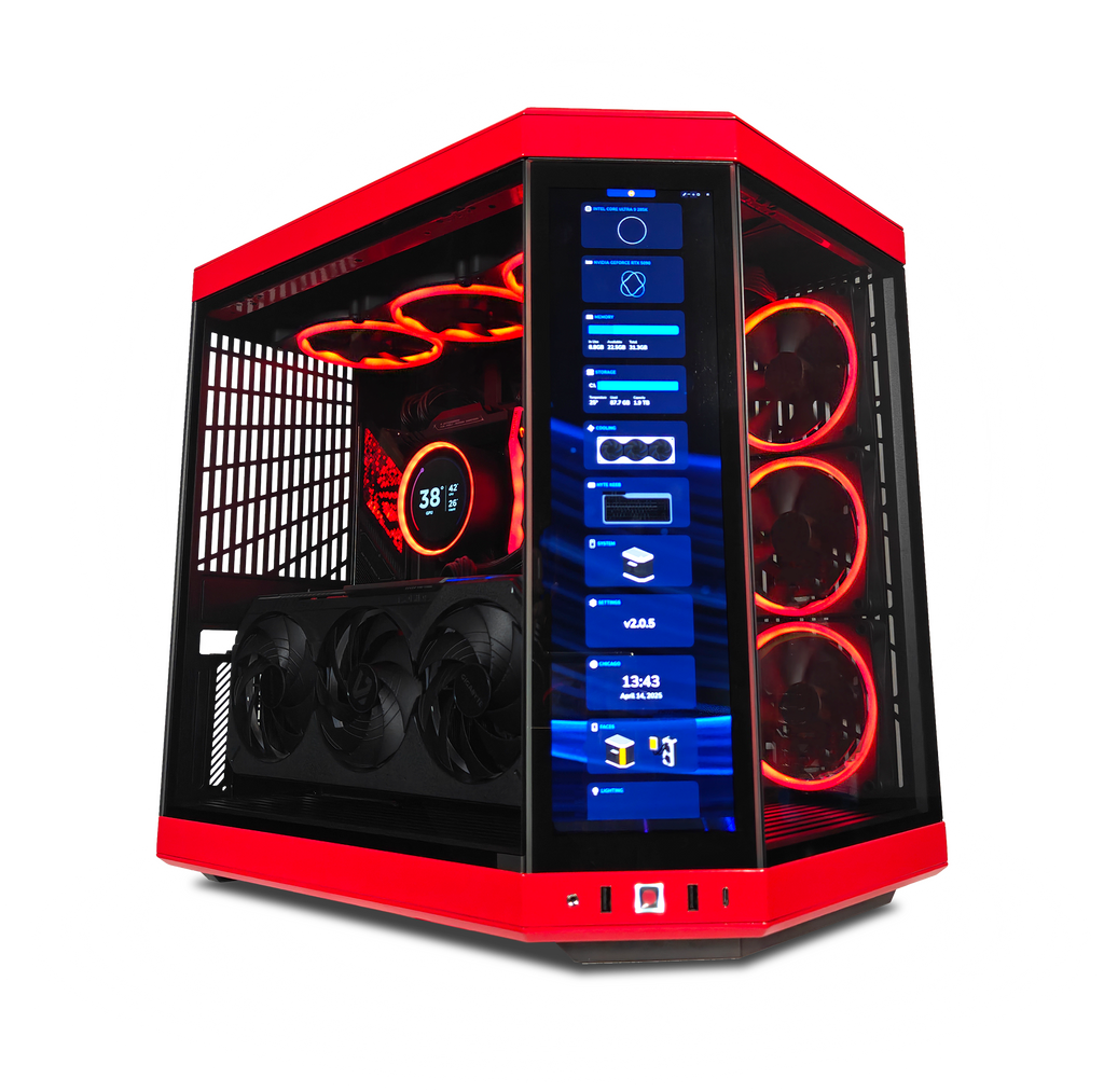 XOTIC PC GX13 HYTE Y60 RED EYE Black Label Gaming Desktop w/ INTEL Z890 & DDR5
