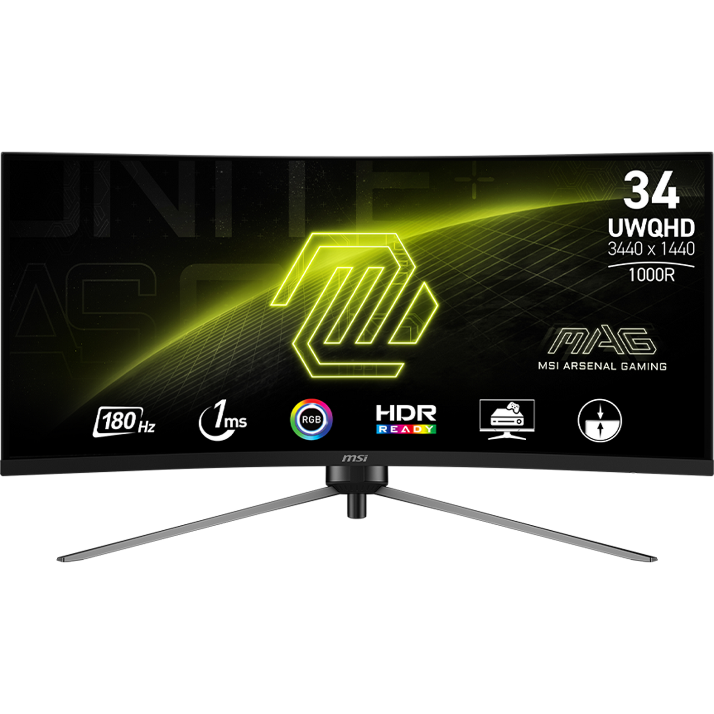 MSI MAG 345CQR- 34" 34" UWQHD, 3440 x 1440, 180Hz, Curved Gaming Monitor