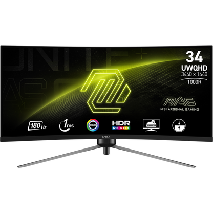 MSI MAG 345CQR- 34" 34" UWQHD, 3440 x 1440, 180Hz, Curved Gaming Monitor