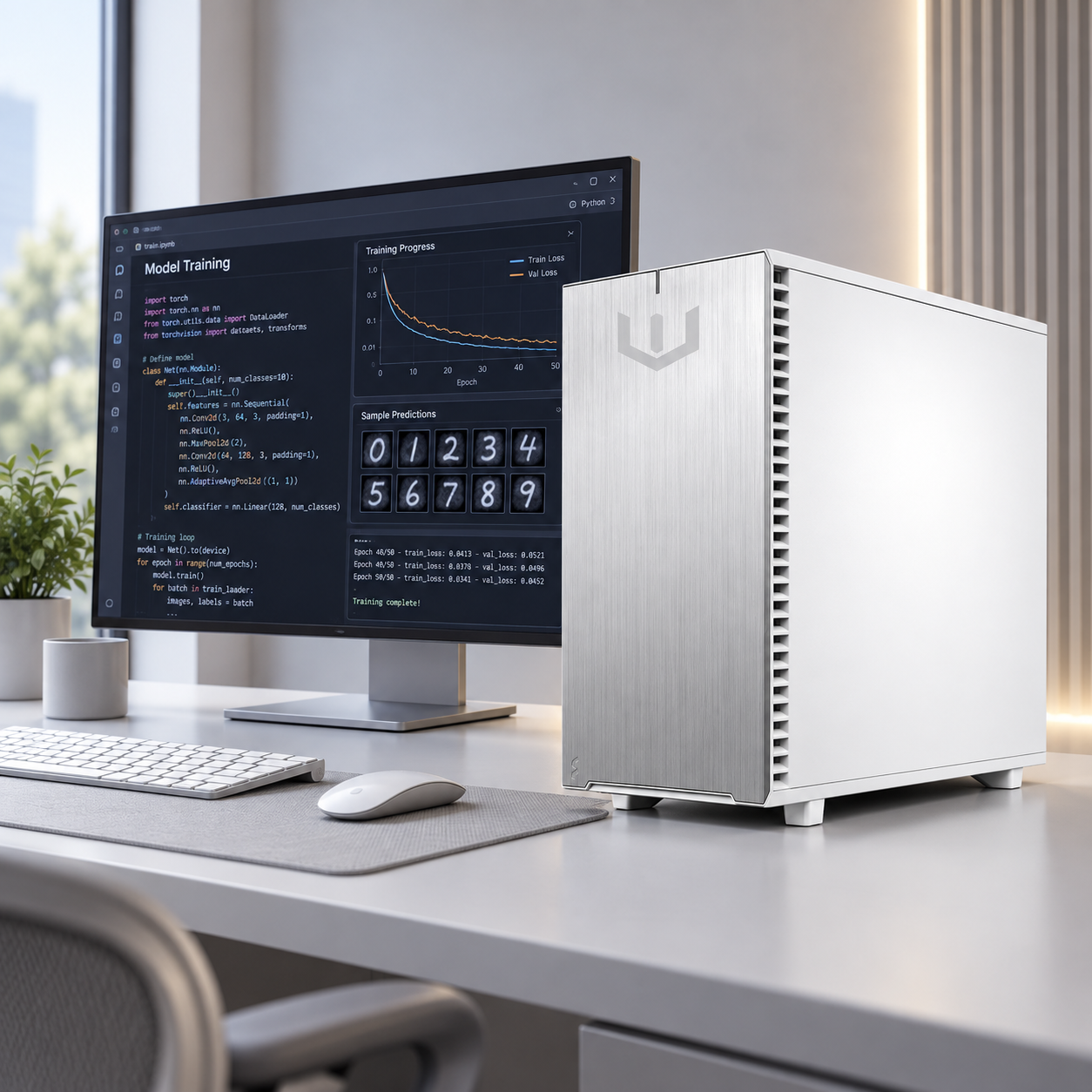 Machine Learning AI Single GPU Workstation