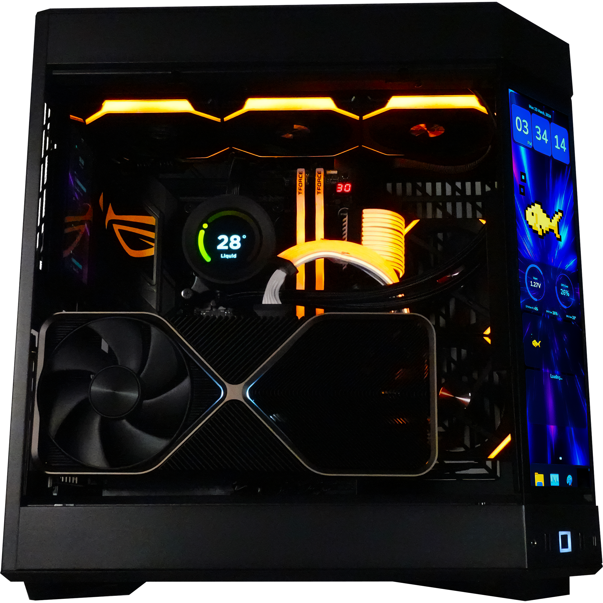 Side view of the Y60 EPIC X Ready-to-Ship Gaming Desktop