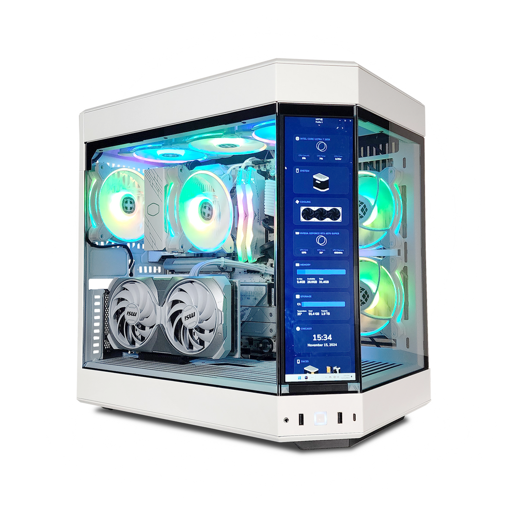 XOTIC PC GX13 HYTE Y60 Snow White Ghost Extreme Ready to Ship Gaming Desktop w/ INTEL Z790 & DDR5