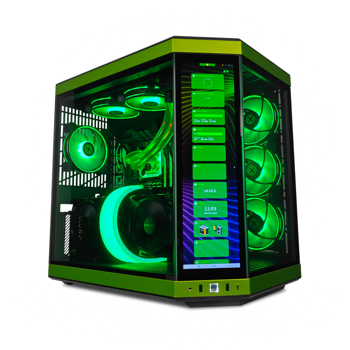 Y70 Mean Green — RTX 5090, Core Ultra 9 285K, 128GB DDR5, 4TB SSD Y70 Mean Green — RTX 5090, Core Ultra 9 285K, 128GB DDR5, 4TB SSD