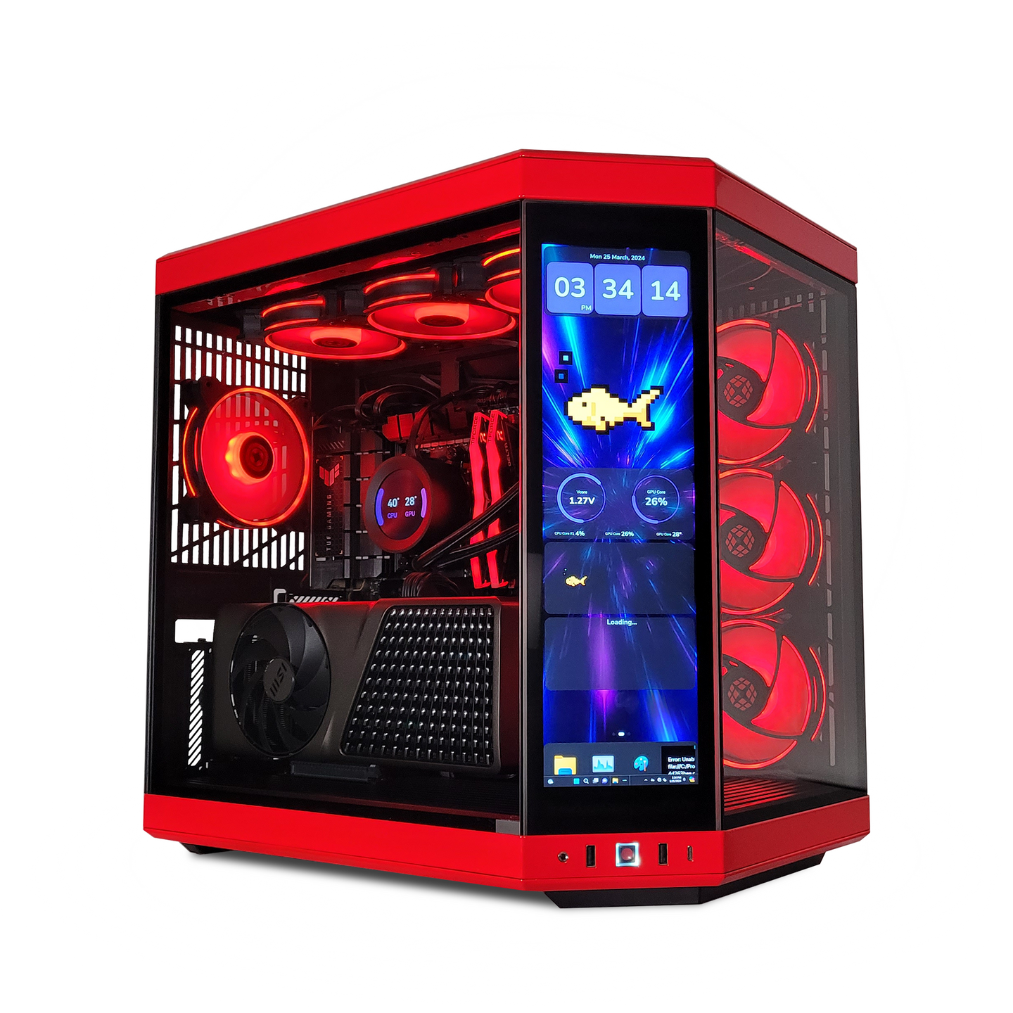 XOTIC PC GX13 HYTE Y60 Red Eye Ultimate Ready to Ship Gaming Desktop w/ AMD X670E & DDR5